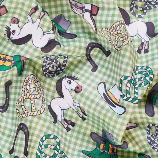 Mook Fabrics Littlest Rodeo Printed PUL Fabric [60 in. Wide] - By The Yard Green {2}