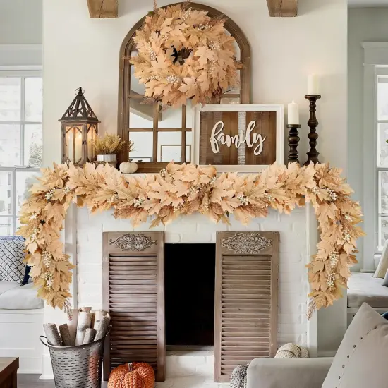 6Ft Artificial Berry Cypress Leaves Fall Garland {2}