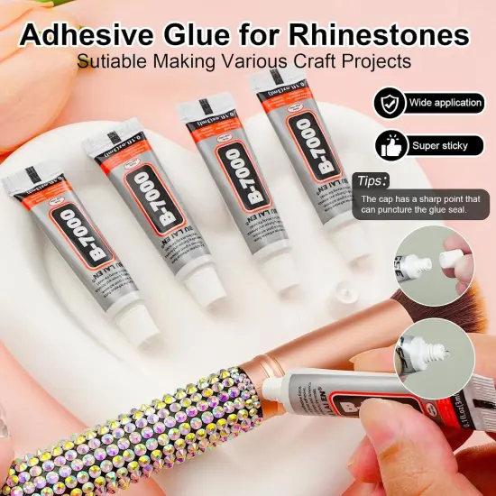 25000Pcs Resin Jelly Flatback Rhinestones with Glue and Tools - Clear {4}