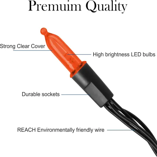 Halloween Orange String Lights - 50 LED with 8 Modes {4}