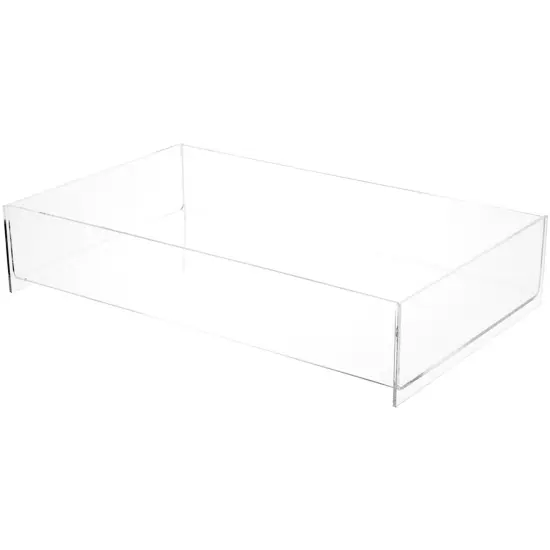 Plymor Clear Acrylic Rectangular Open Top Merchandise Display Tray, 8.5" W x 14.5" D x 2.75" H {1}