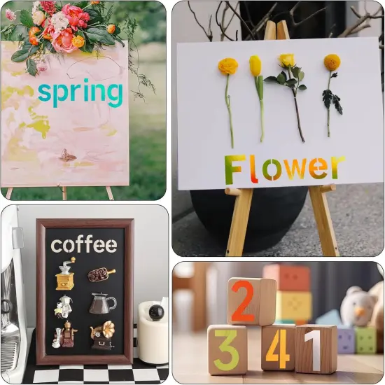 63 Pcs - 2 Inch Letter Stencils Symbol Numbers Craft Stencils {5}