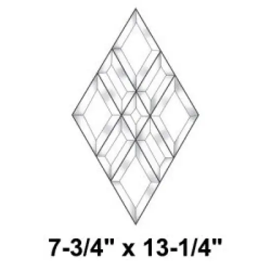 7-3/4" x 13-1/4" Exquisite Clear Glass Diamond Bevel Cluster EC662 {2}