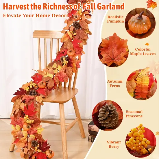 1 Pack Fall Leaves Garland - 5.9FT {3}