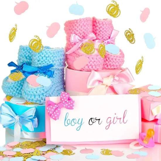 500 Pcs Fall Gender Reveal Decorations Pumpkin Confetti {3}