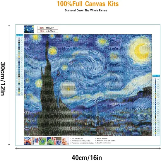 Starry Night Diamond Art Kits for Adults 12x16 Inch {3}