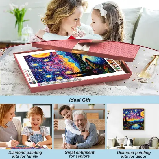 Starry Night Diamond Painting Kit - 12x12 inch {3}