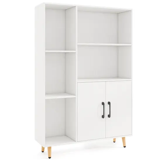 Costway Floor Storage Cabinet Free Standing Wooden Display Bookcase Side Decor Furniture {1}