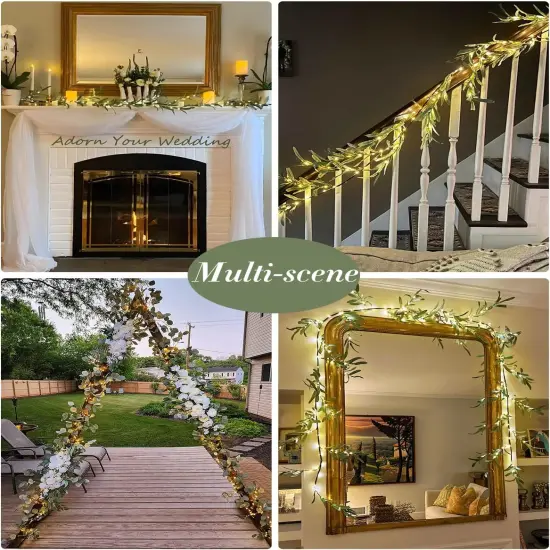 6 Ft Artificial Christmas Olive Lighted Garland - 100 LED {4}