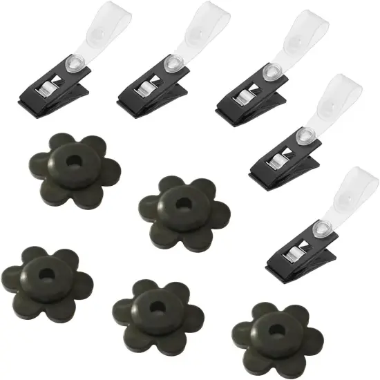 10 Pack Garden Flag Stoppers and Clips &ndash; Adjustable Anti-Wind Rubber Stoppers for Garden Flag Pole Stand &ndash; Flag Holders for Outdoor & Indoor Yard Decor {1}
