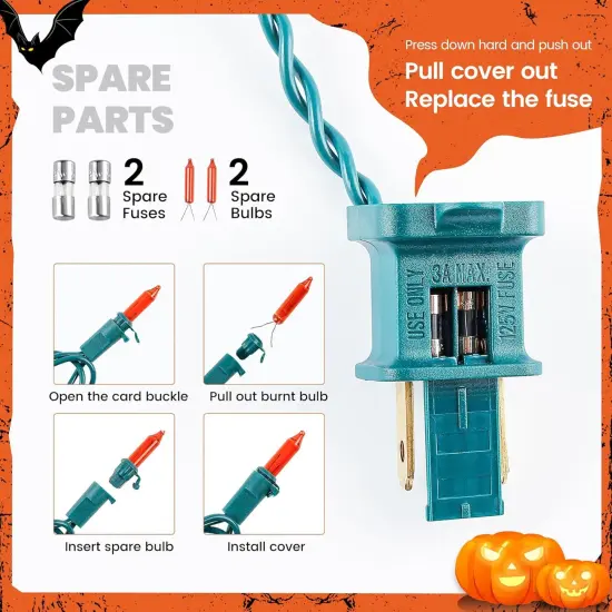 Orange Halloween String Lights - 13Ft, 50 Incandescent Bulb {5}