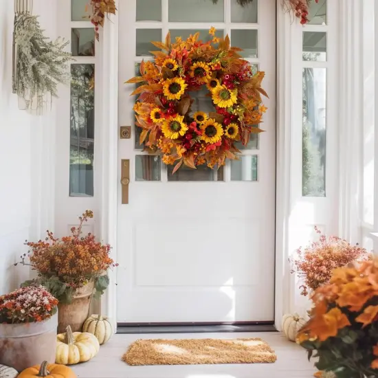 Fall Wreaths for Front Door&ndash; Autumn Harvest Wreath {2}