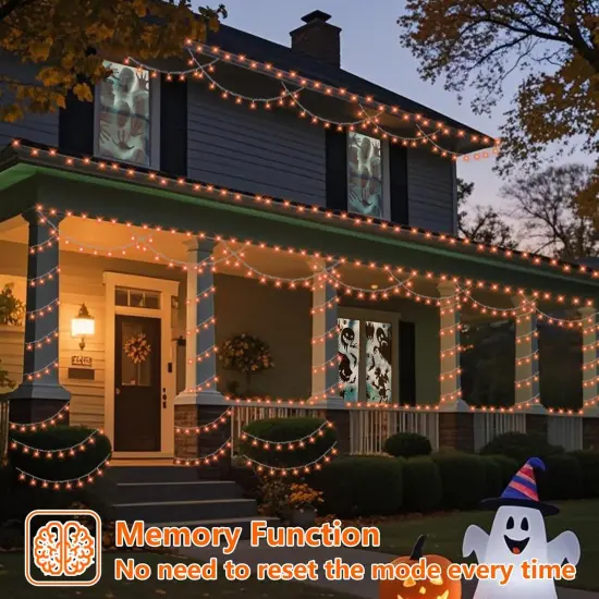 165ft 500 LED Orange Lights for Halloween {5}
