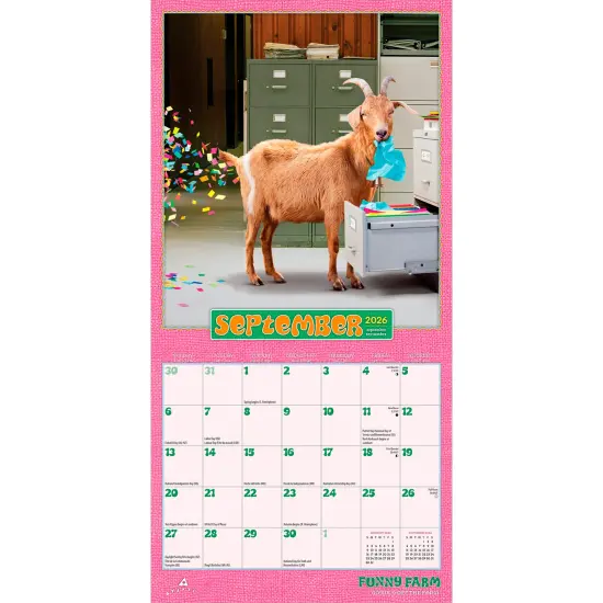 Avanti Funny Farm OFFICIAL | 2026 7 x 14 Inch (Hanging) Monthly Mini Wall Calendar {4}