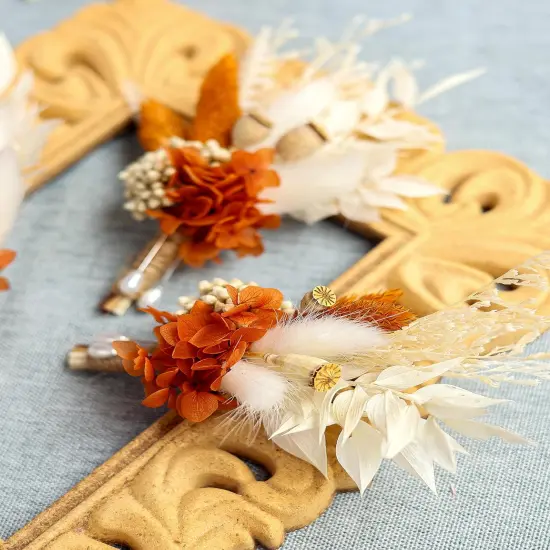 Dried Flower Boutonniere 6-Piece Set for Men's Boho Wedding Boutonniere {3}