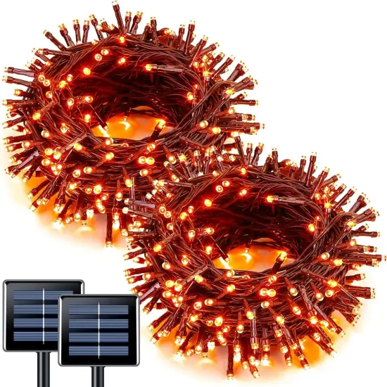 2 Pack 100 LED 33ft Solar Halloween Lights Outdoor Waterproof {1}