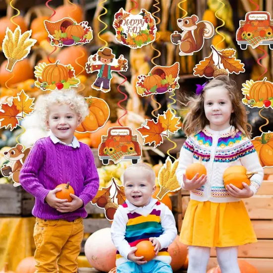 40Pcs Fall Hanging Swirls Ceiling Decorations - Maple Leaf {3}