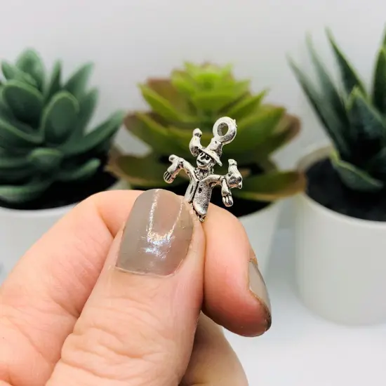 Silver Scarecrow Halloween Fall Charms, 23x16mm {5}