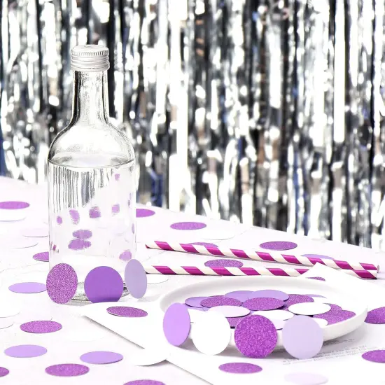 300pcs Glitter Purple Lavender White Confetti Graduation 2024 Gender Reveal {2}