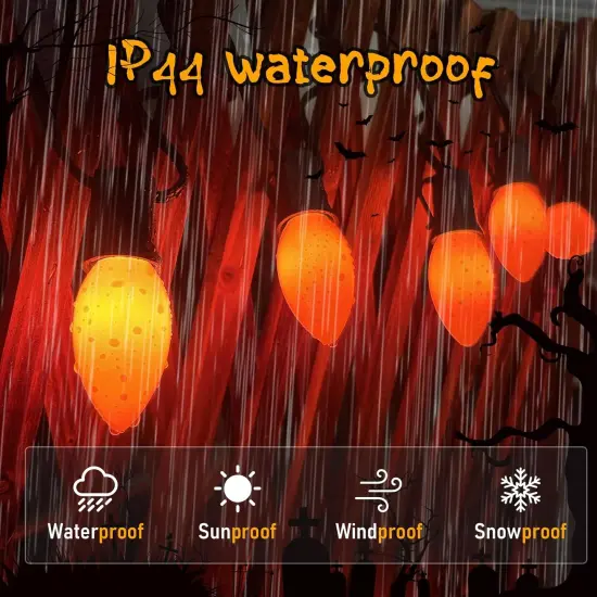25FT Orange C9 LED Halloween Outdoor String Lights {3}