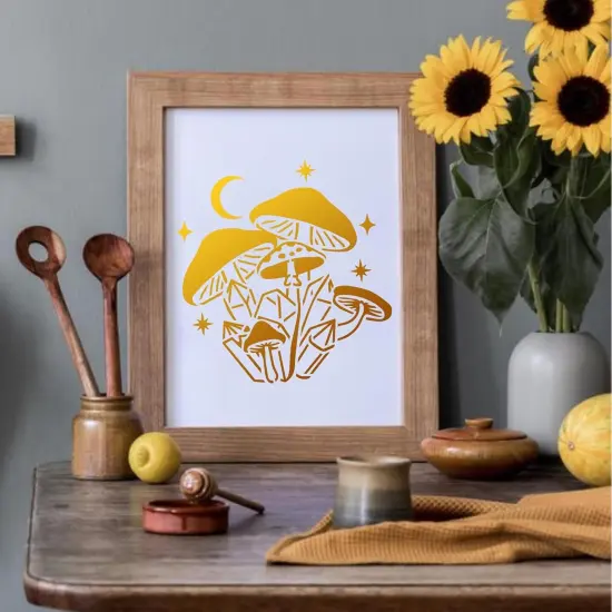 20 Pieces Mushrooms Stencils Template - 5.1" {2}