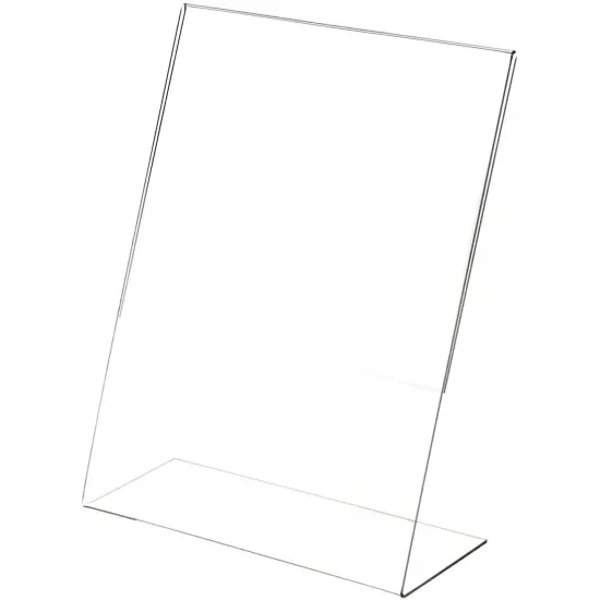 Plymor Clear Acrylic Sign Display / Literature Holder (Angled), 9" W x 12" H {1}