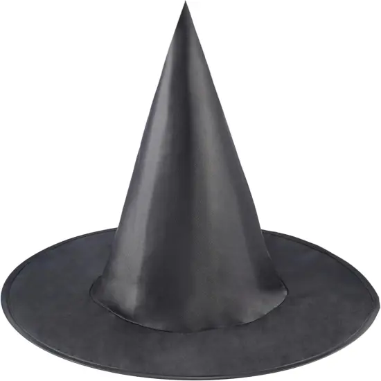 4E's Novelty Black Witch Hat &ndash; Adult & Kids Costume Accessory, Oxford Fabric, 14" Tall Pointed Hat for Halloween, Wizard, Gothic, Cosplay, Party, Hanging Floating Witch Hat Decor, Indoor & Outdoor Use {1}