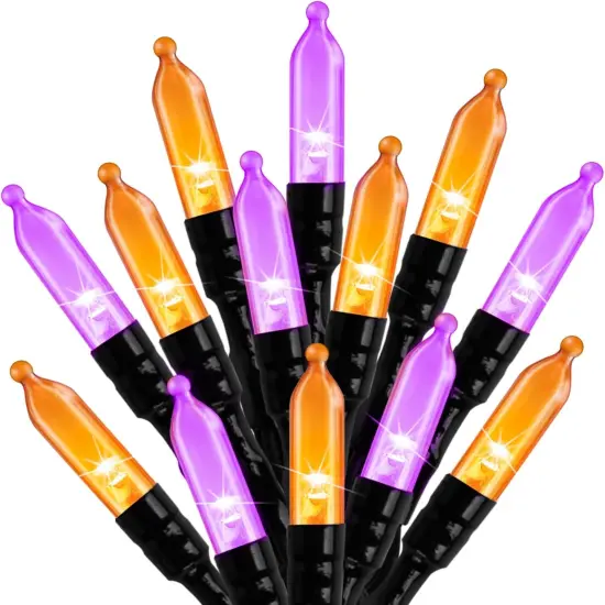 39Feet 100 LED Orange Purple Outdoor Halloween Lights {1}