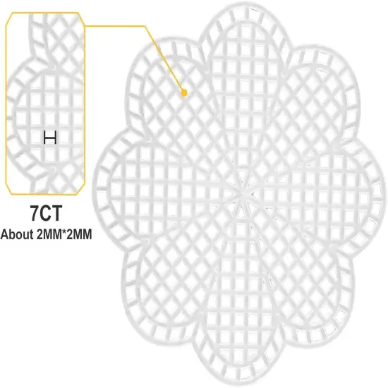 10 Pcs 7 Count 3 inch Mesh Plastic Canvas Flower Sheets, Blank Needlepoint Canvas for Embroidery, White Cross Stitch Plastic Mesh for DIY, Crochet Projects, Yarn Crafting, Knit, Needlework {2}