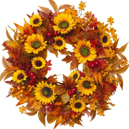 Fall Wreaths for Front Door&ndash; Autumn Harvest Wreath {1}