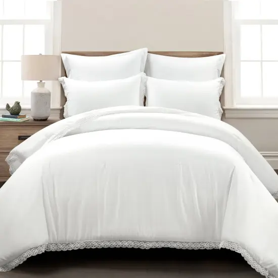Polyester 5-Piece Lightweight Comforter Set with Lace Trim {5}