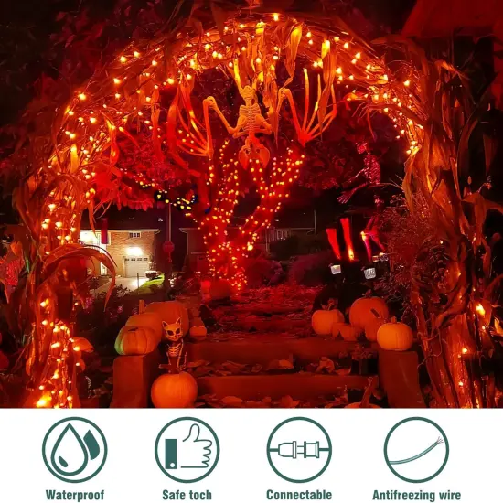 2 Pack Mini Orange Halloween String Lights - 13FT, 50 LED {3}