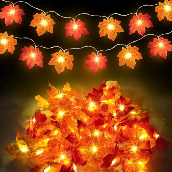 12 Pack Fall Leaves Garland Decor {1}