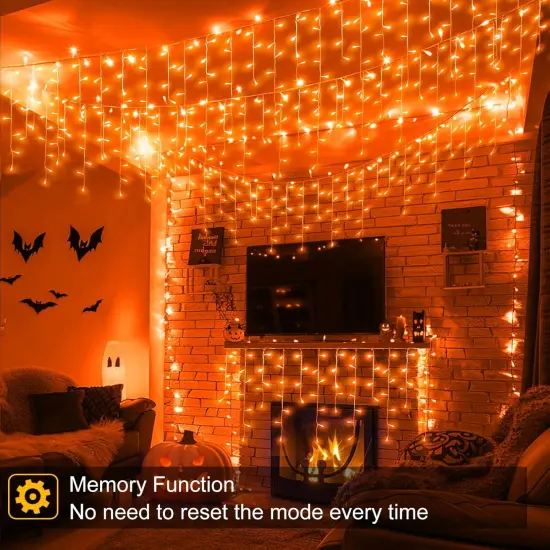 33ft 400 LED Orange Lights for Halloween {5}