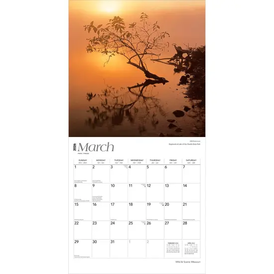 Missouri Wild & Scenic | 2026 12 x 24 Inch (Hanging) Monthly Square Wall Calendar | Plastic-Free {3}