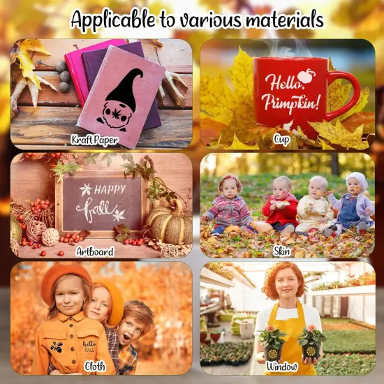 100 Pcs Stencils for Painting on Wood Reusable Stencil 2 x 2 Inch(Maple, Pumpkin) {4}