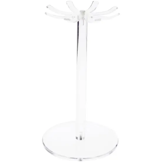 Plymor Clear Acrylic Rotating Necklace / Keychain Display Stand Holder, 13" H x 8" W x 8" D (Has 8 Hooks for Necklaces) {1}