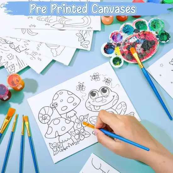 30 Pcs Pre Drawn Stretched Canvas Coloring Pre Drawn Canvas to Paint for Adults {3}