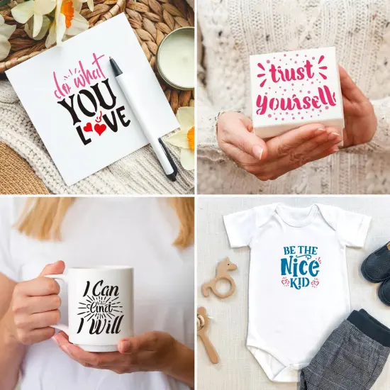 Small Stencils for Painting on Wood Reusable, 3 Inch Reusable Stencil for Craft Ornament Paint Template Stencils for Wall Card Rock Wood Signs Coasters Canvas Home Decor (Bible Words) {4}