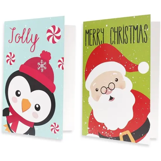 48 Pack Christmas Greeting Cards with Envelopes, 6 Holiday Designs (4x6 Inches) {7}