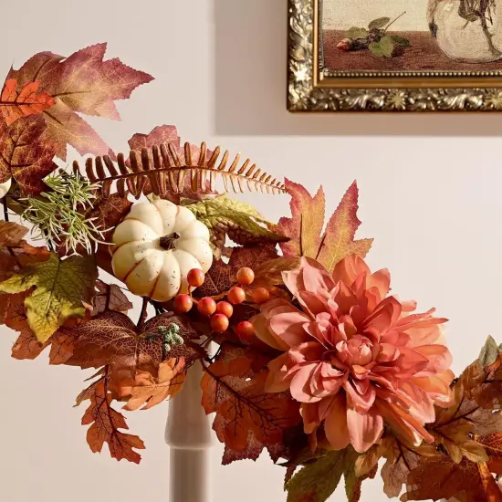 6 FT Fall Garland with Lights {3}