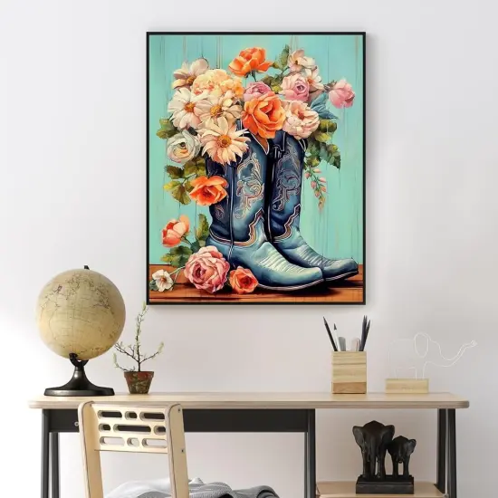 Cowboy Boots Paint by Numbers Kit for Adults Beginner {5}