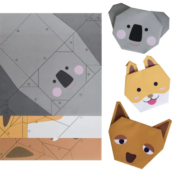 Yasutomo FBN Origami Paper Finger Puppets Kit 3/Pkg-Zoo Animals {3}