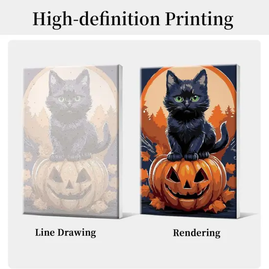 Halloween Paint by Numbers Kit - Black Cat - 8x12 Inch {3}