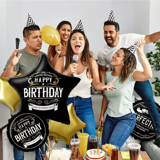 Black and Gold Better With Age Foil Balloon for Men {4}