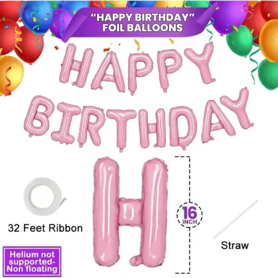 13 Pcs Happy Birthday Foil Balloon - (Pink) {3}