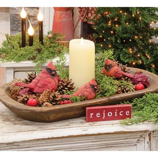 Red Resin Cardinal Decorations Bird Poses for Table Centerpieces or Mantel Display 4 Asst. {2}