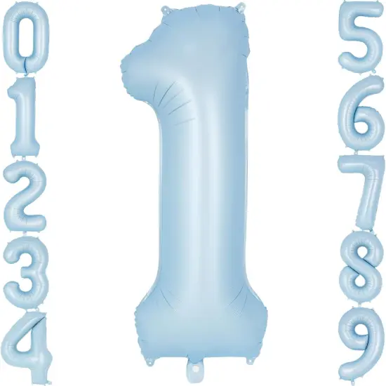 Light Blue Number 1 Balloon, 40 Inch Big Large Foil Number Balloons {1}