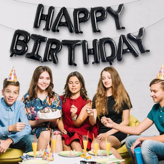 Black Mylar Capital Foil Birthday Balloons {3}