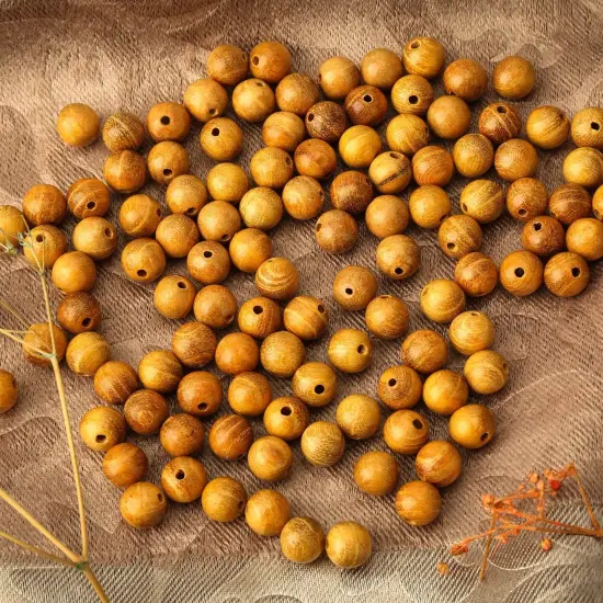 00pcs 8mm Natural Sandalwood Round Beads Gorgeous Craft Handmade Polished Spacer Mala Pray Beads with Elastic Cord for Bracelets DIY Rosary Tasbih Jewelry Making {3}